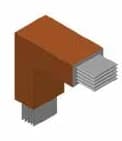 Вертикальний поворотний елемент 90° GR-A