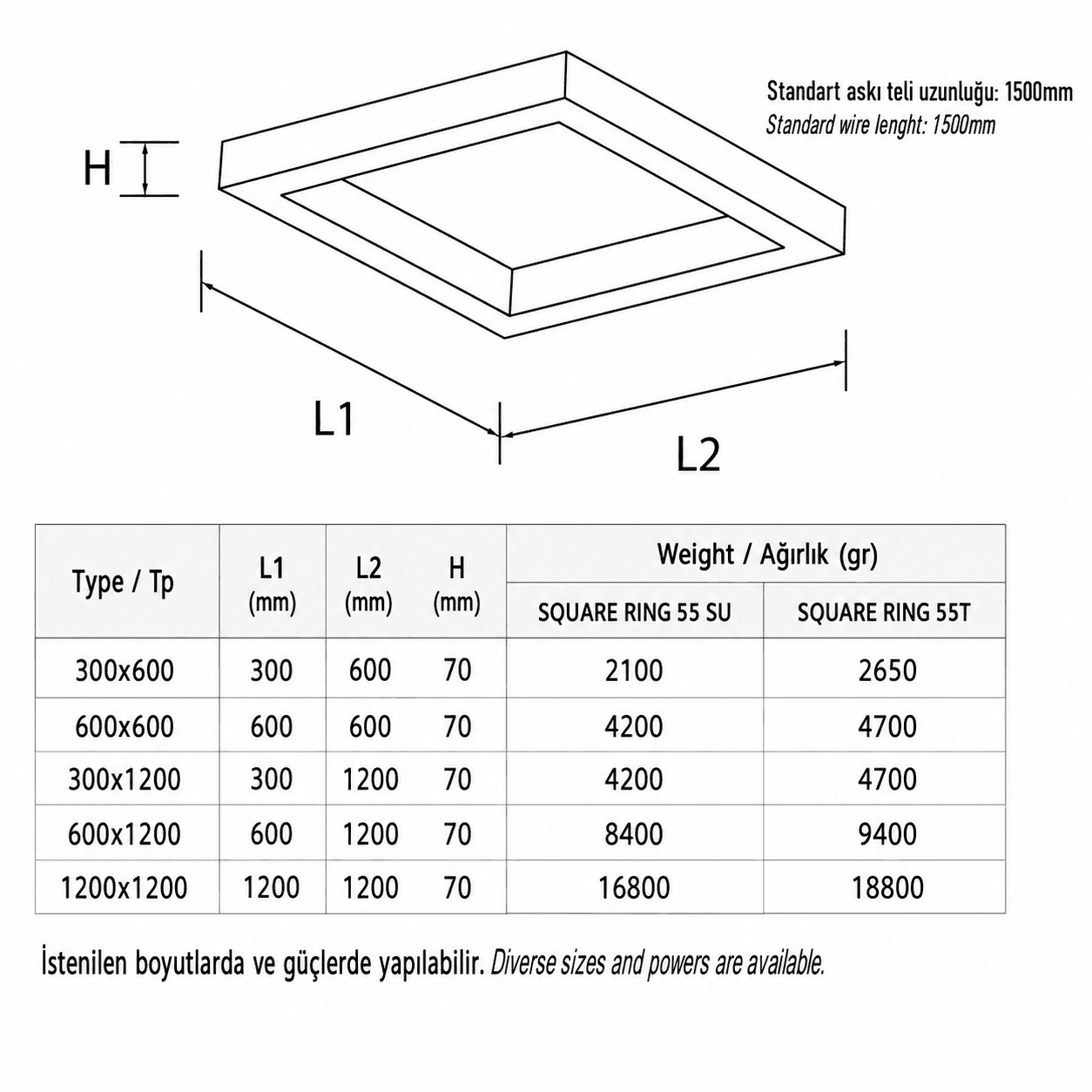 Каталожне технічне креслення серії Up & Down / Architectural Ring