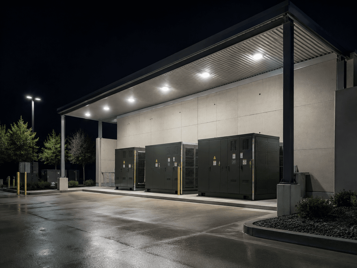 Крита інфраструктура, освітлена навісним освітленням LED-BUS LDB-KMX