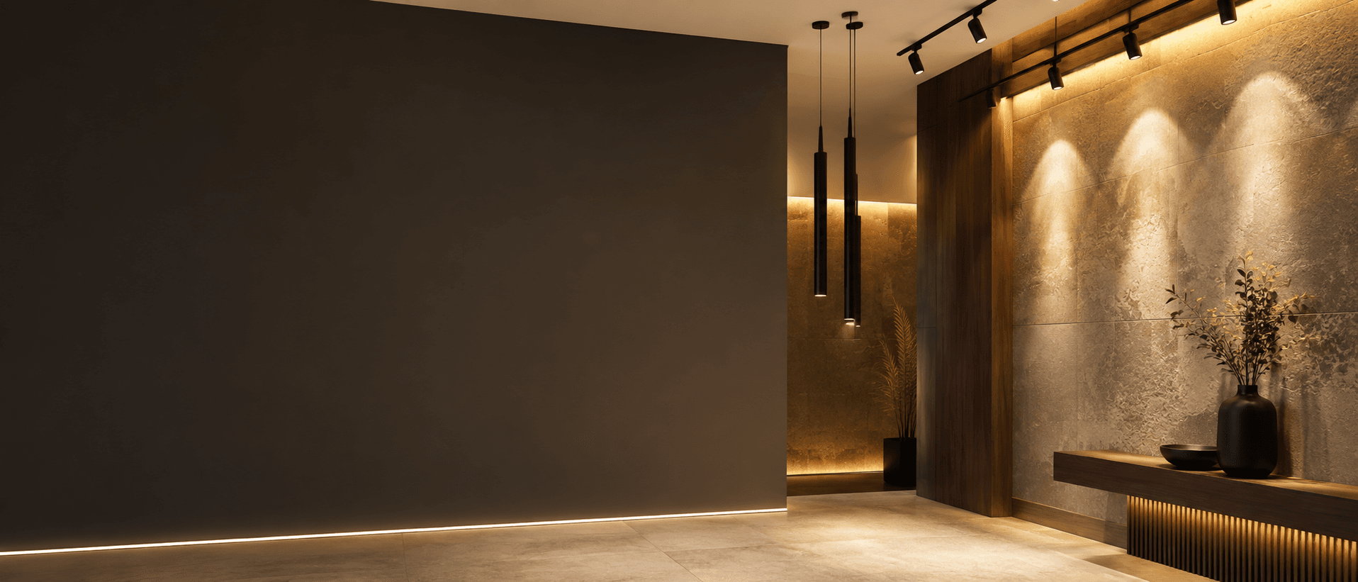 LEDBUS track and pendant lighting in a project application