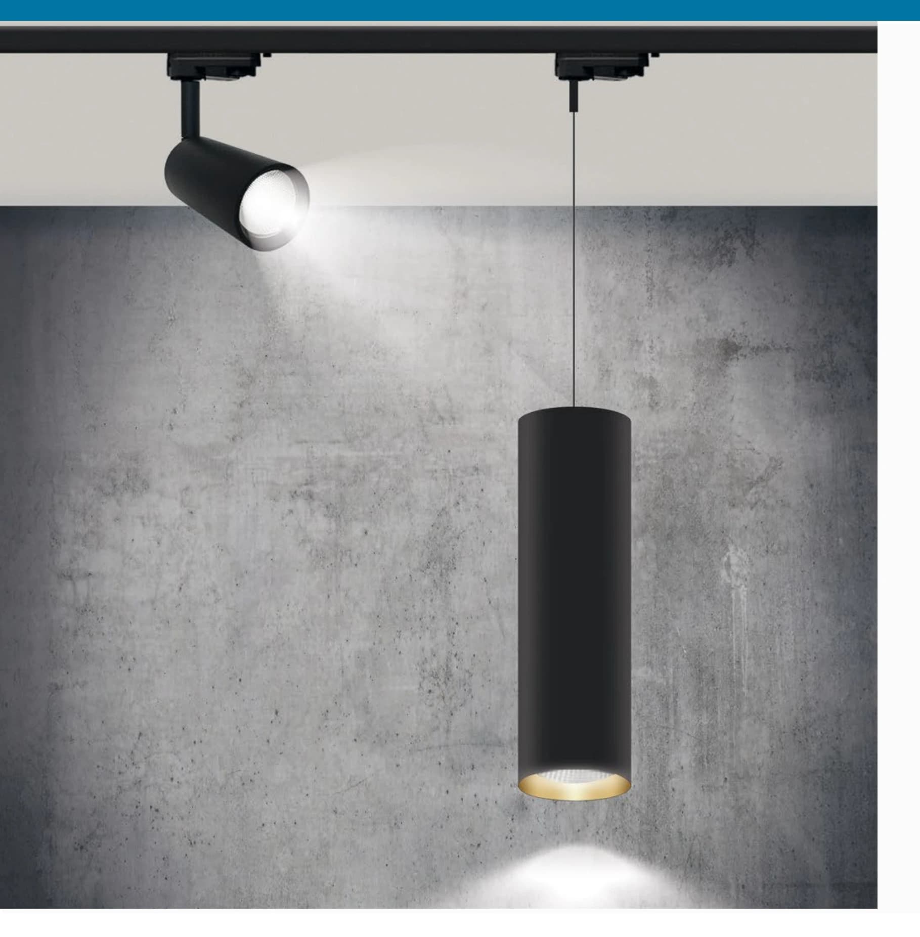 Catalogue interior illuminated by CYL85 track spotlights